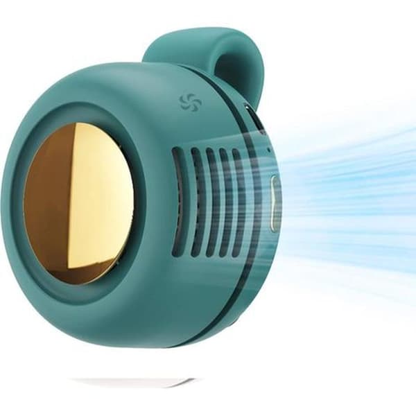 Mini bærbar universalventilator. USB genopladelig lommeventilator. Originalt hængende design (grøn).