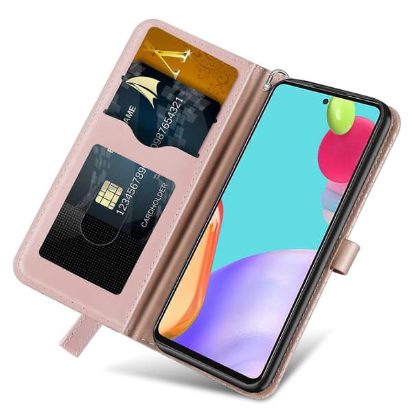 För Samsung Galaxy A53 5G Livets Träd Prägling Läder Telefonfodral