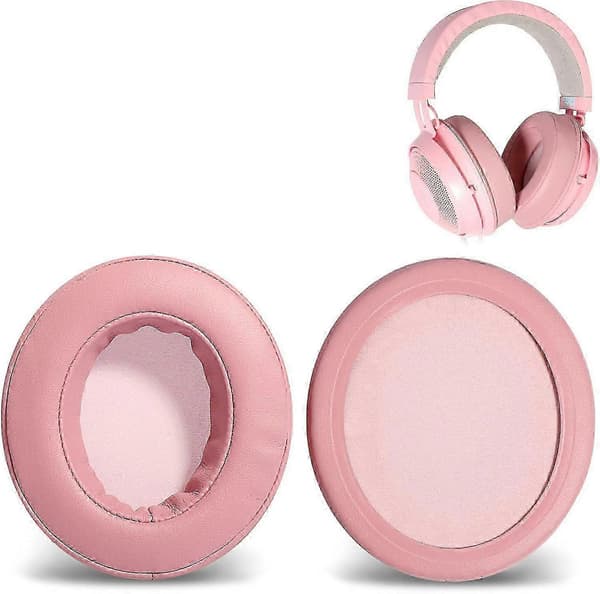 Erstatningsøreputer for Razer Kraken BT Kitty Edition trådløse hodetelefoner - Protein Leather øreputer (rosa)