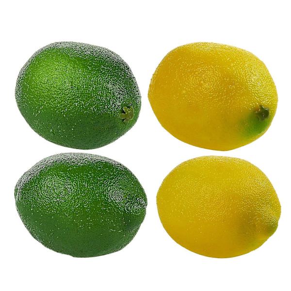 Stora Konstgjorda Citroner Och Limefrukter, Realistiska Dekorativa Falska Rekvisita Frukter - Set Om 12 (zyh)