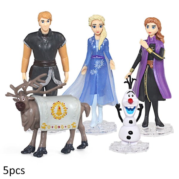5 st Frozen prinsesstårta toppers Elsa Olaf Anna set prydnadsleksaker Cupcake toppers statyett present (ZYH)