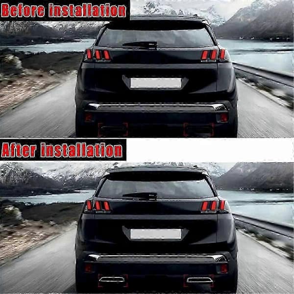 Udstødningsrørsdæksel til Peugeot 3008 5008 Allure 2017-2019 Model Krom