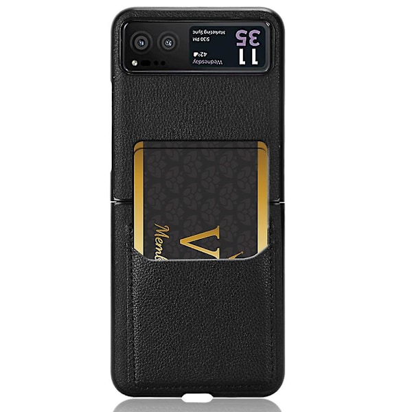 För Motorola Razr 40 5G PU Läder+PC Kortplats Omslag Litchi Textur Stötsäker Telefonfodral-Röd  (ZYH) Black Motorola Razr 40 5G