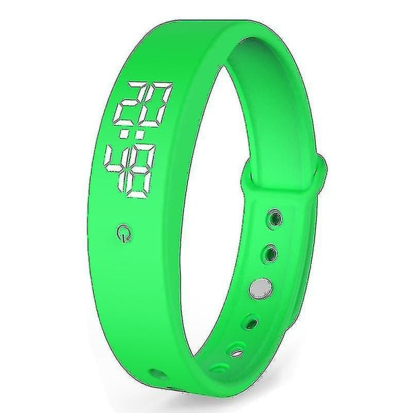 Smart armband Vibrerande väckarklocka Stegräkning Uppladdningsbart armband (ZYH) Green