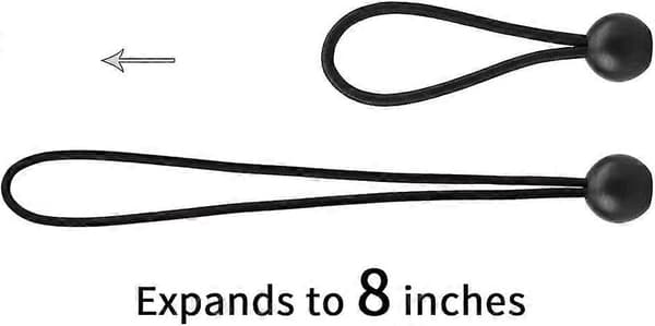 30-pak bungee-bolde, sort kugle-bungee kraftig, 10 cm presenning