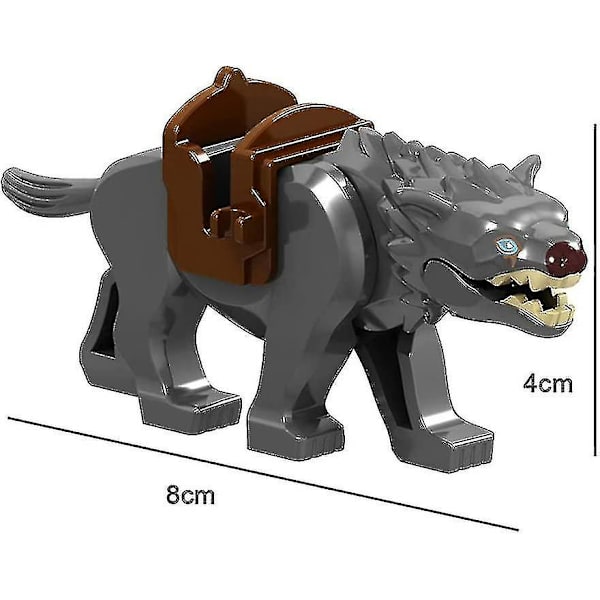 9st/ set Stadsdjur Byggklossar Zoonfigurer Modell Mammoth Sabertooth Toys (DPD)