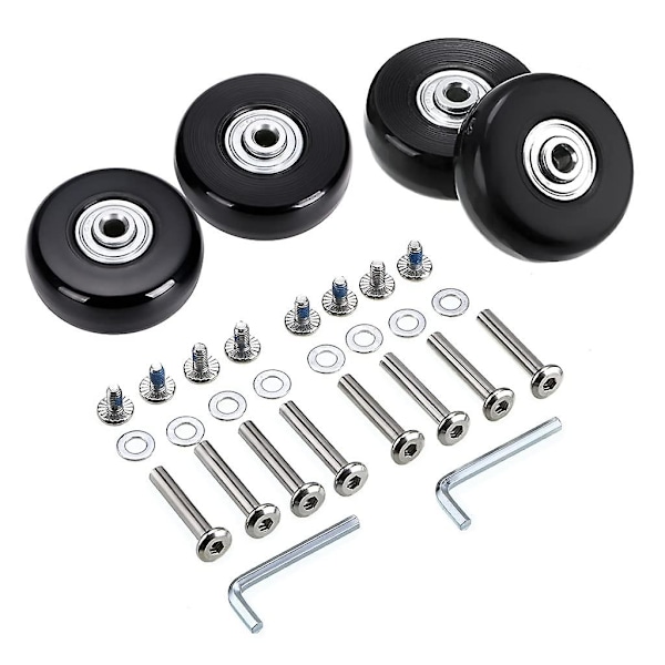 Set med 4 svängbara gummihjul för resväskor, 50 x 18 mm, svart (ZYH)