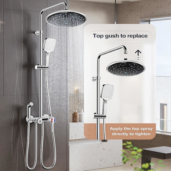 1 st 25 cm rund plastformig regnduschhuvud för duschrum (ZYH)