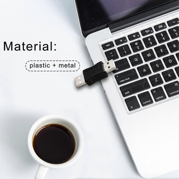 SODIAL(R) USB A Han til Han Stik Adapter Sort