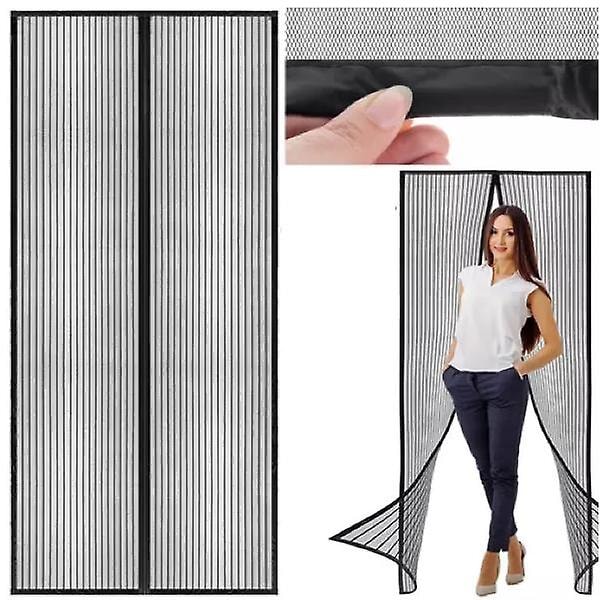 Myggnät Dörr 100x210cm - Myggnät - Insektsskydd - Magnet, Mygga Svart  (ZYH)