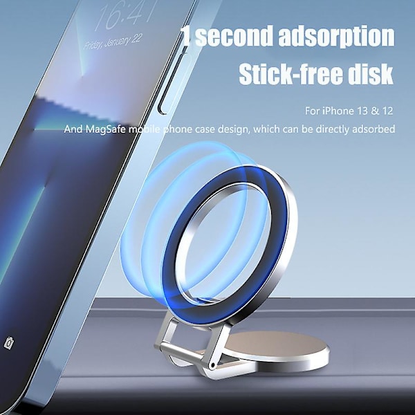 Magnetisk mobiltelefonhållare för bil för iPhone 12 13 Pro Max kompatibel Magsafe justerbar telefonhållare bas för Mag Safe  (ZYH) silver