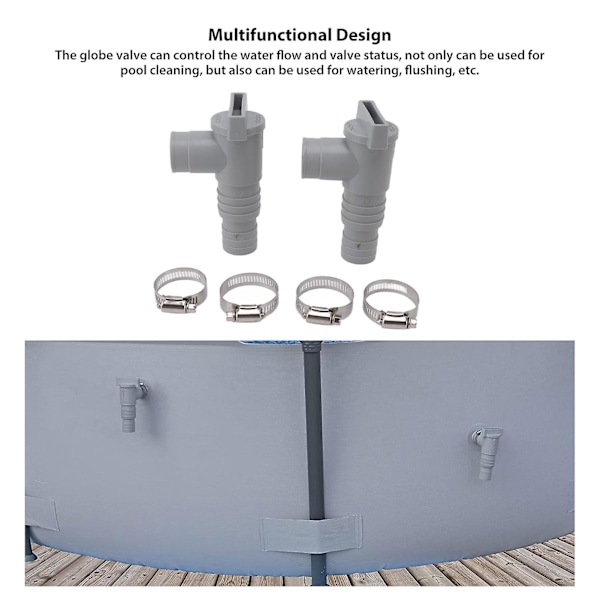 Intex Bestway Poolsun Underhålls-/Stoppventil för pooler med 32 mm slanganslutningar (ZYH)