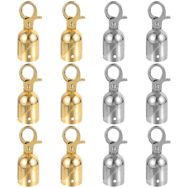 12 st Rope End Krokar Skyddsräck Rope End Krokar Rope Fastener Stanchions Krokar (DPD) As Shown 7.60X2.80X2.80CM