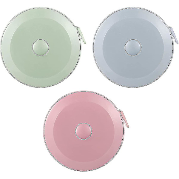 Th måttband Retractable Body måttband Skräddare måttband (3 stycken, rosa, blå, grön)  (ZYH)