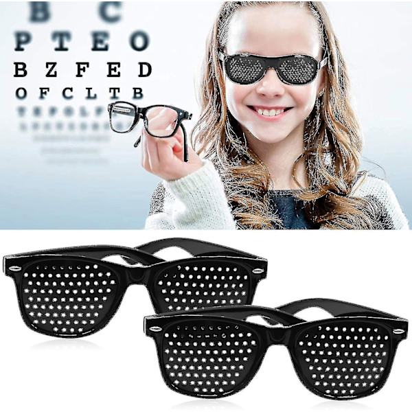2-pack stenopeiska glasögon för att förbättra synen, svarta unisex synförstärkande stenopeiska glasögon (DPD)