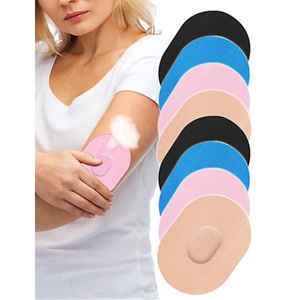 4 färger kontinuerlig glukosövervakningsplåster, självhäftande sensorplåster Cgm glukosmonitor för diabetes, vattentät/svettålig  (ZYH) 12pcs