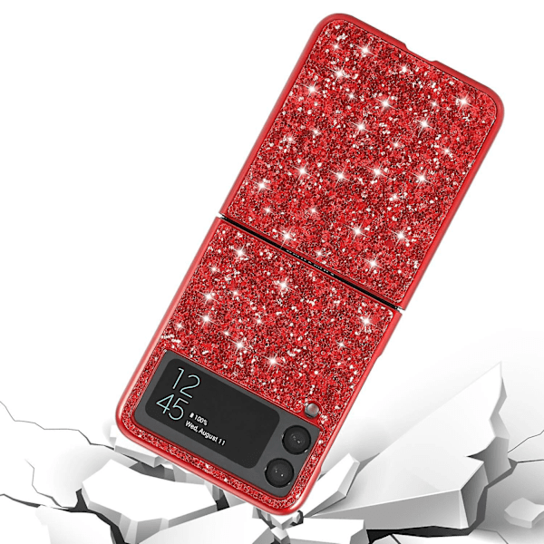 För Samsung Galaxy Z Flip4 5G Glitter Sparkling Case Electroplating TPU Frame Protective Cover  (DPD) Blue Samsung Galaxy Z Flip4 5G