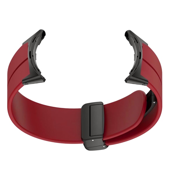 Elastiskt silikonklockarmband med magnetiskt spänne i legeringsmetall, stretchigt armband för Pixel Watch 2, vinrött (ZYH)