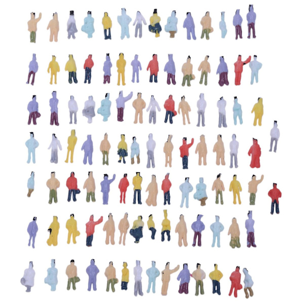 Nya 100 st målade modelljärnvägsfigurer skala N (1 till 150)  (ZYH) as picture