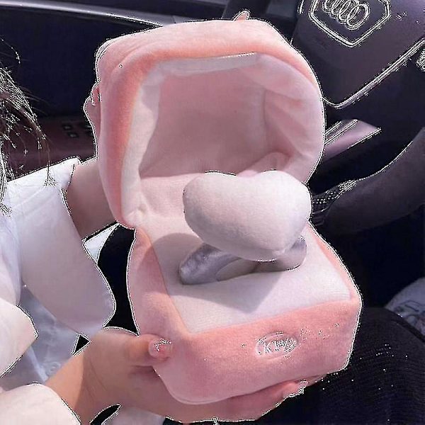 Kreativ ringask plyschleksak kärlek diamant ringfodral fylld par ring överraskning presentask frieri minne bröllopsdag present Y  (ZYH)