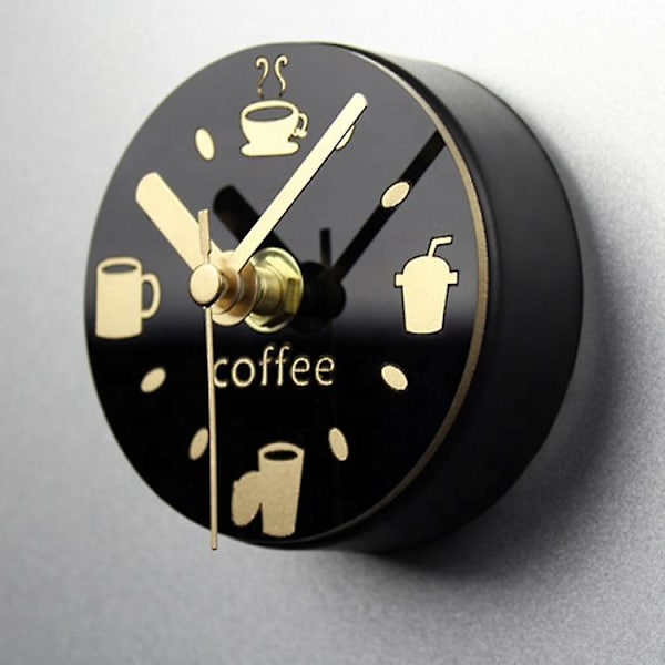 Custom Coffee Time Liten Kylskåp Watch Kök Magnetisk väggklocka (DPD)