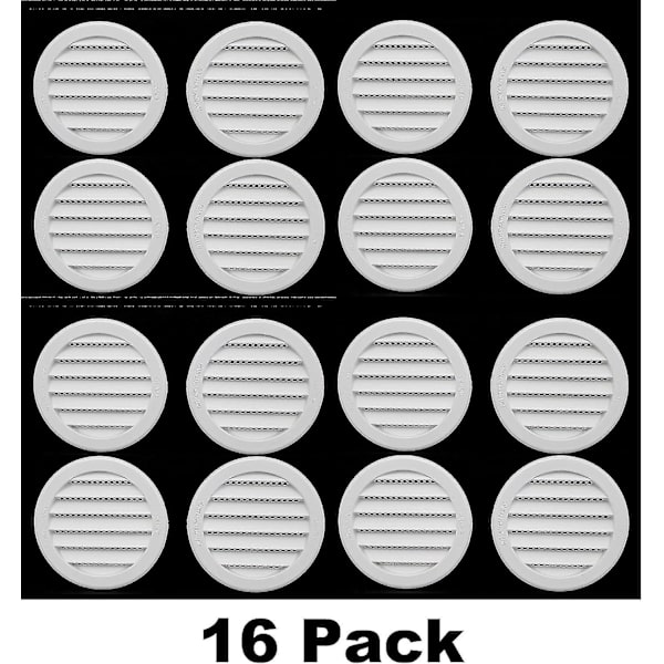 3\" Rund Plast Lamell Soffit Luftventil Reptil Gallerlock (16, Vit)  (ZYH)