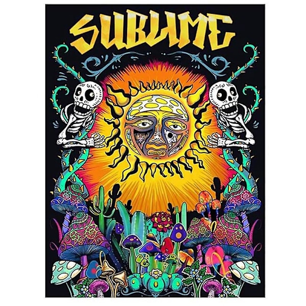 Svamp Hängande Tyg Psykedelisk Hippie Sovrum Hem Färgstark Tapestry Dekoration Bakgrund (ZYH) As shown