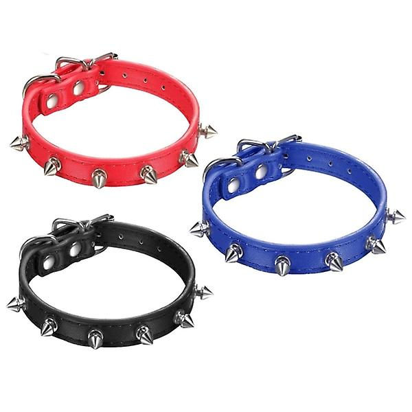 Halsband med nitar för hundar L (37-47 cm) Välj färg (ZYH) Red