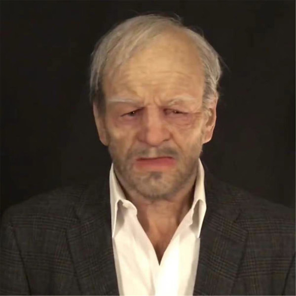 Maskerad ansiktsmask i latex, äldre man, huvudbonad, festtillbehör, rekvisita (ZYH) A