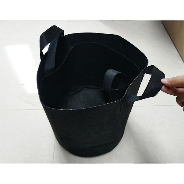 5-pack odlingsväskor - svarta andningsbara tygpåsar, luftningsbara tygpåsar - yvan (ZYH) 22*25*25CM