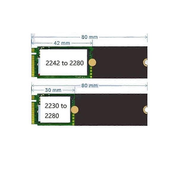 2230 til 2280 M.2 Lang Størrelse NGFF M.2 SSD Adapter Konverteringsbrakett