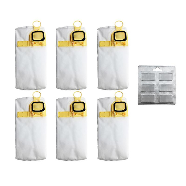6 st dammsugarpåsar i tyg till KOBOLD VK140 FP140 VK150 dammsugare delar  (ZYH) white  yellow