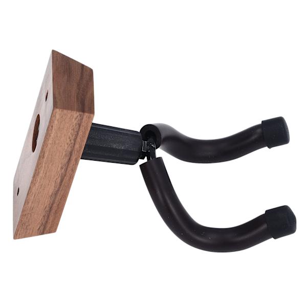 Väggmonterat gitarrställ Hängare Gitarrhalsfäste Krokhållare Musikinstrument Tillbehör Trapezformad Svart Valnötsträ (ZYH)