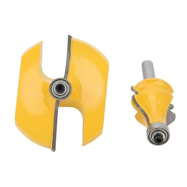 2st 8mm Skaft Handledare &amp; Bordskant Fräsbits Set Träbearbetning Fräs med Lager