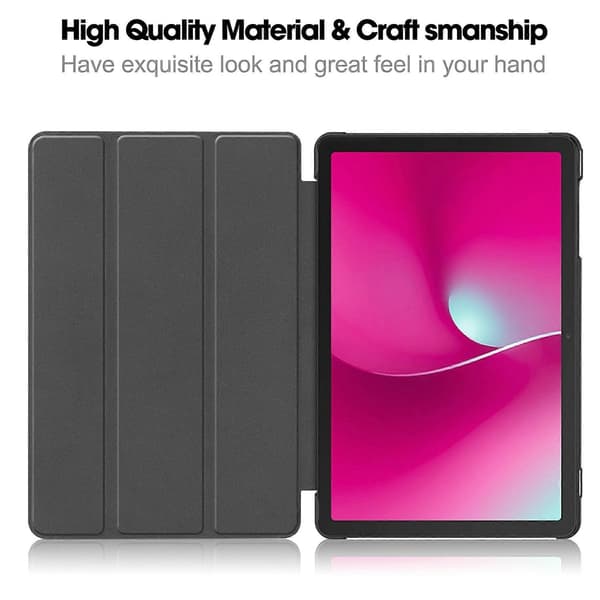 TKdaddy Fodral för T-Mobile REVVL Tab 2 (2025) Anti-Drop Läderställ Surfplatta Svart