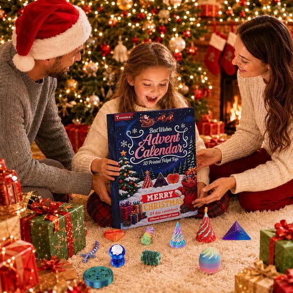 Adventskalender 2026 Jul 24 dagar nedräkning Mini 3D-printad fidgetleksak