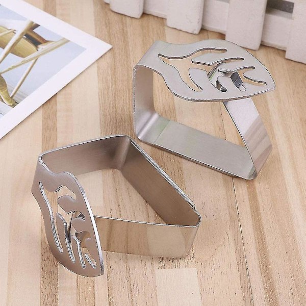 Rostfritt stål bladformad cover Clip Home Clamp Hållare (ZYH) 12PCS