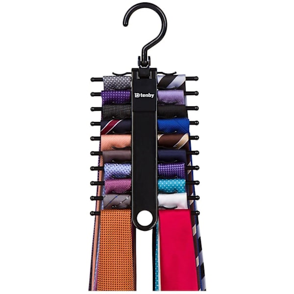2-pack Black Tie Rack, Organizer, Hängare, Hållare - Prisvärd Ti. (ZYH)