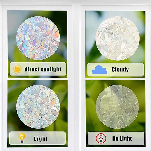 8 st Rainbow Window Stickers 3d dekorativa fönsterfilm Molnform Anti-kollision Window Stickers (ZYH)