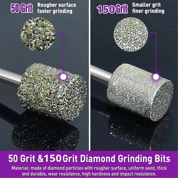 Stenhugningssæt Diamantslibebit Kompatibel med til, 50Grit 24PCS Poleringssæt Diamantbits