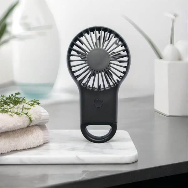 Bærbar ventilator - Miniventilator - Bærbar USB-ventilator - Køling - Med karabinhage - Plast - Pink