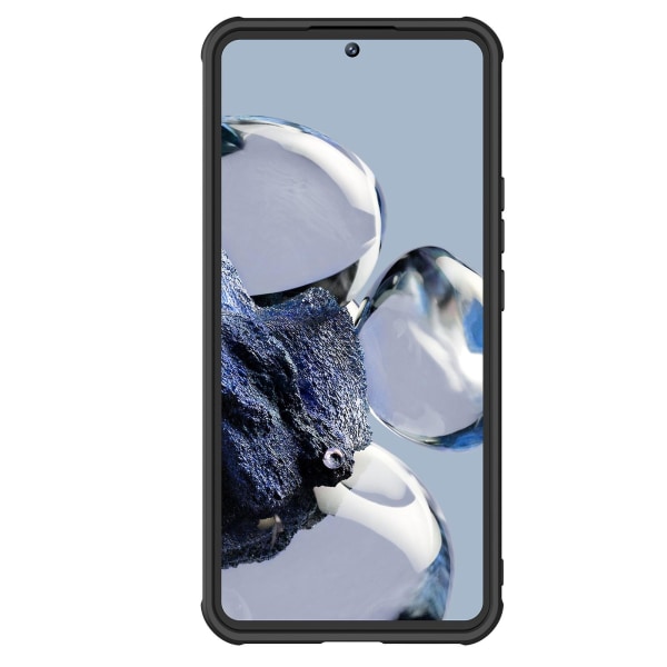 Nillkin för Xiaomi 12t Pro 5g reptåligt telefonskal PU-läderbelagd PC + TPU-hybridskal med skjutbart kameraskydd (DPD) Black