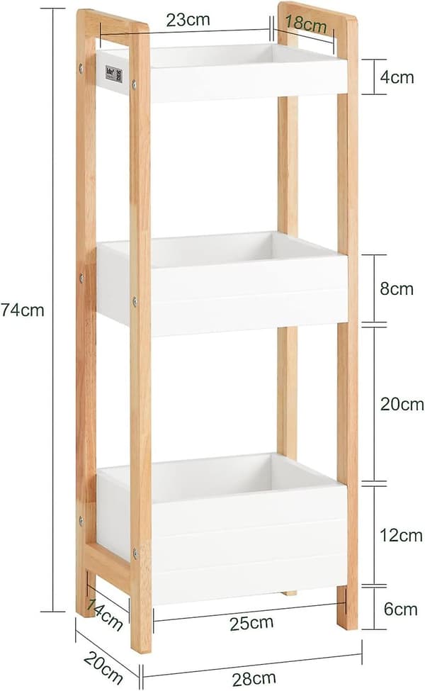 SoBuy 3-lags Badeværelseshylde Organizer, FRG226-WN