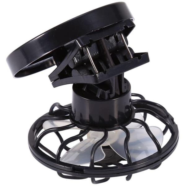 Bærbar Mini Solar Clip Ventilator - Øjeblikkelig Aircondition til Rejser, Camping og Vandreture - Sort