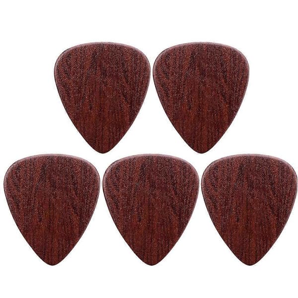 Portabelt Plektrum för Gitarr Träplektrum för Gitarrister 2.6x2.5cm 0.71mm Tjocklek Present 5st