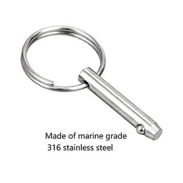 Marine Quick Release Pins Bimini Top Pins, Diameter 1/4In(6.3Mm), Samlet Længde 1.5In(38Mm), Brugbar