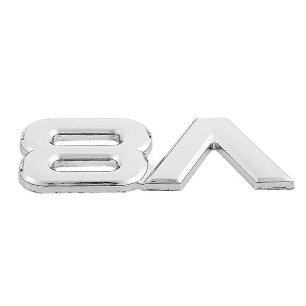 3D Sølv 5.0 6.2 Auto Motor V8 Bil Bag Emblem Mærkat Badge 7.5x3.5cm