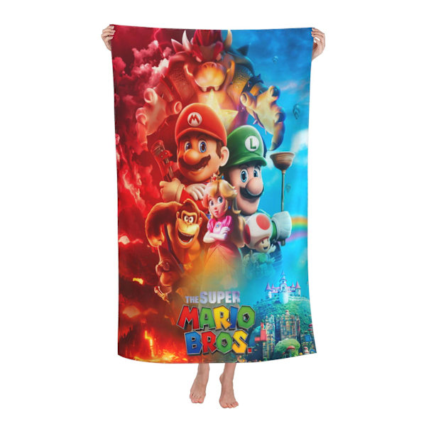 Super Mario strandhandduk, stor badhandduk i mikrofiber, resetillbehör Presenter Härlig strandhandduk-Q2E1507 (ZYH) 70x140cm 28x55in