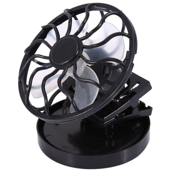 Bærbar Mini Solar Clip Ventilator - Øjeblikkelig Aircondition til Rejser, Camping og Vandreture - Sort