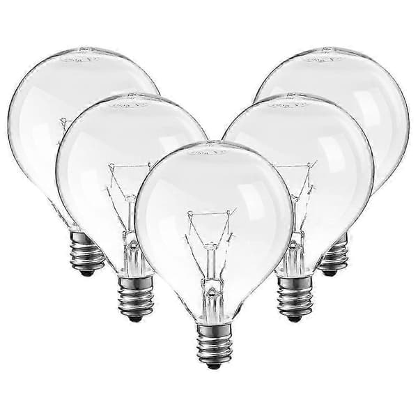 E12 Ljuskronlampor 25W 5-pack, Vaxvärmarlampor för aromdiffusorer, Glödlampa med E12-sockel